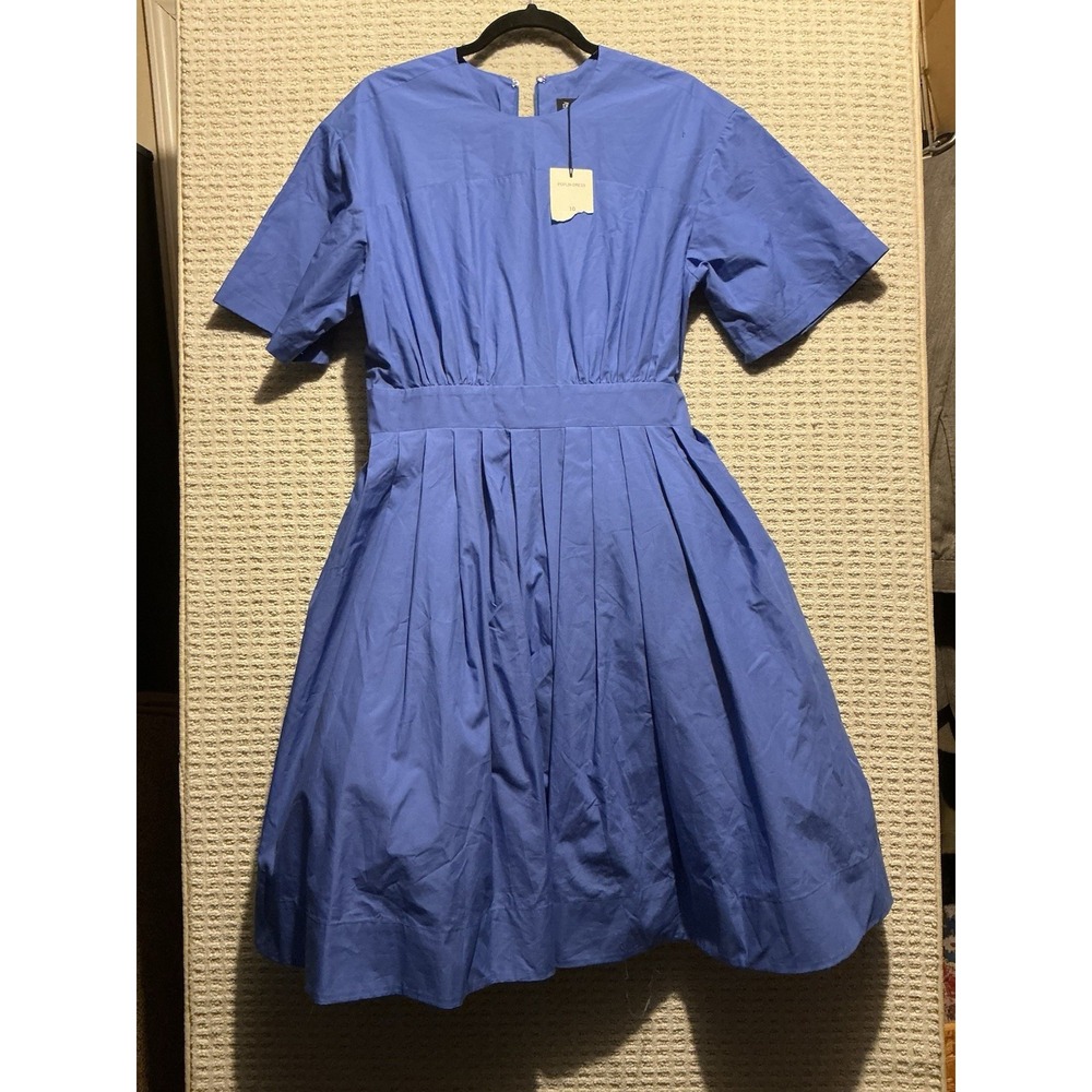 The Devil Wears Prada Poplin Scoop Neck Dress NWT Blue 12 READ